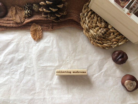 Holzstempel collecting mushrooms, Herbst, Stempel, Laserstempel, samesjournal