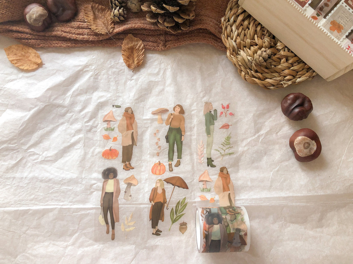 Herbst PET Tape, Klebeband, Washis, Papier Washi, - samesjournal