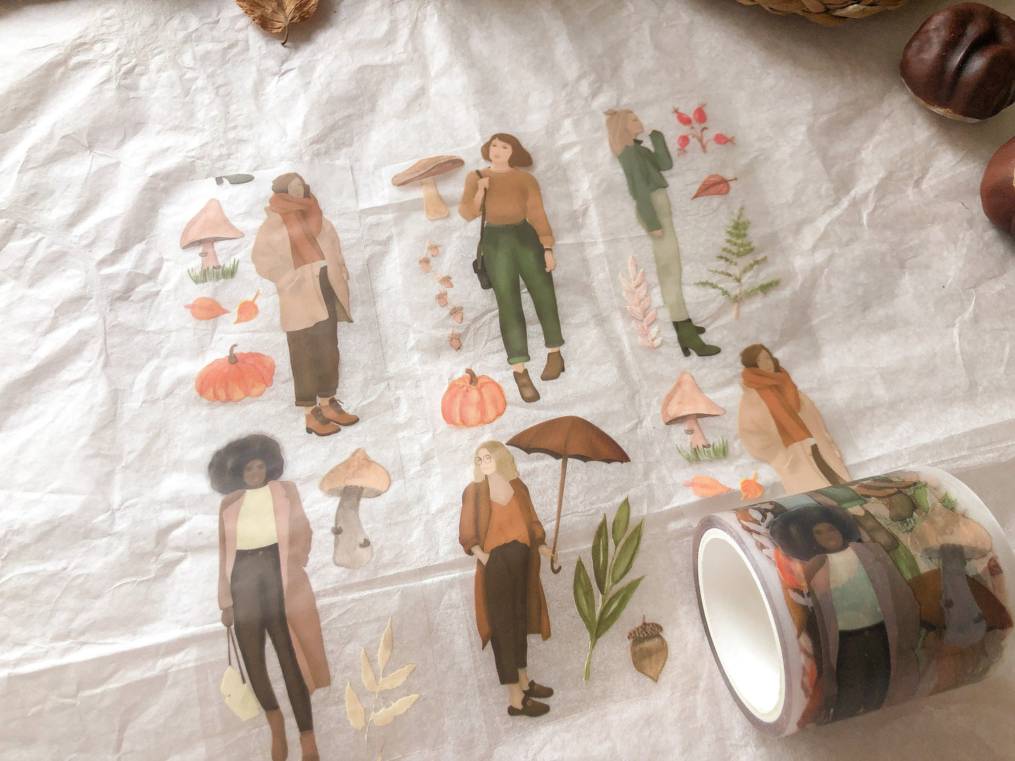 Herbst PET Tape, Klebeband, Washis, Papier Washi, - samesjournal