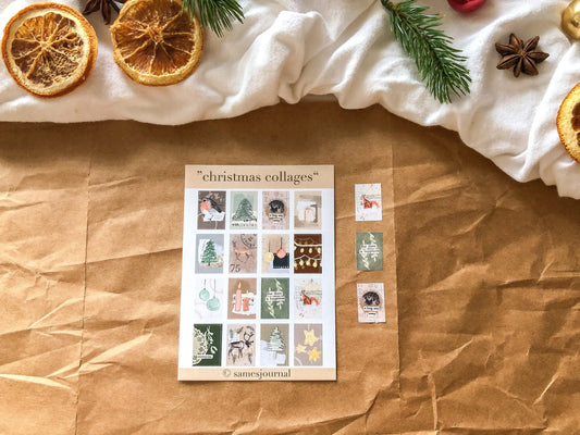 Weihnachts Collagen Sticker, Aufkleber, Winter -samesjournal
