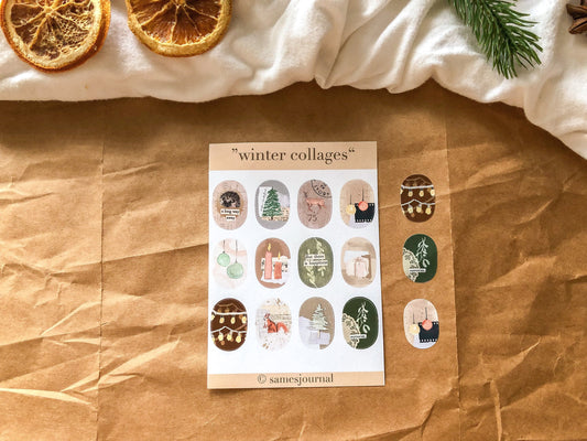 Weihnachtliche Collagen 2 Sticker, Aufkleber, Winter -samesjournal