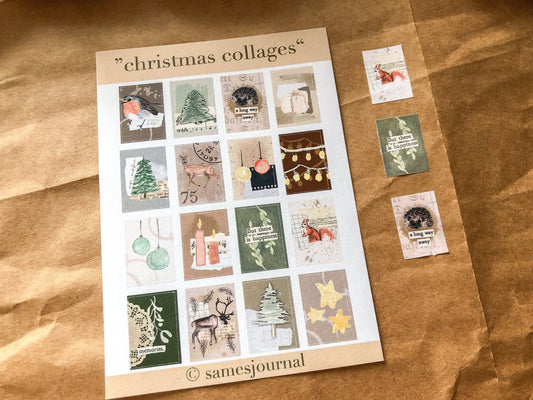 Weihnachts Collagen Sticker, Aufkleber, Winter -samesjournal