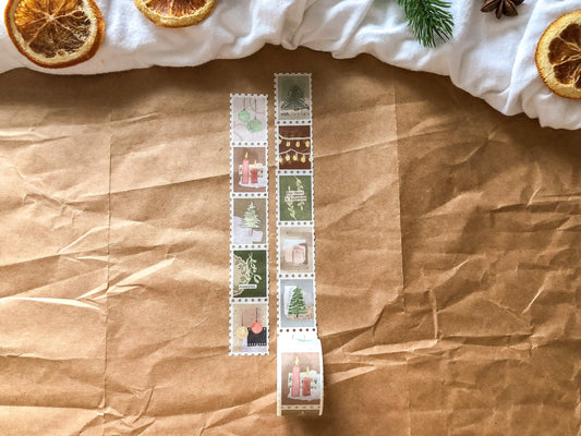 Weihnachten Stamp Washi Tape, Klebeband, Washis, Briefmarken Washi, Winter- samesjournal