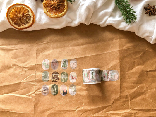 Overlap Weihnachten Washi Tape, Klebeband, Washis, Briefmarken Washi, Sticker, Pilze - samesjournal