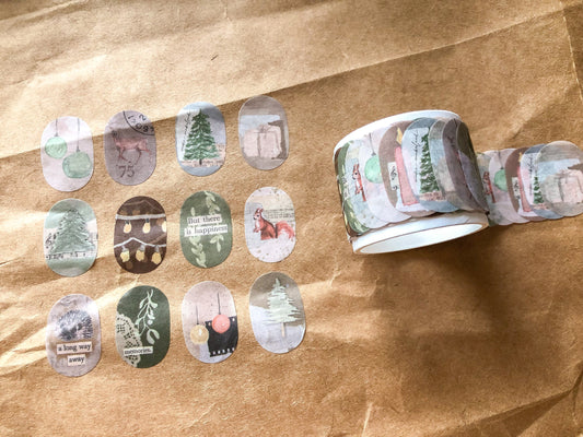 Overlap Weihnachten Washi Tape, Klebeband, Washis, Briefmarken Washi, Sticker, Pilze - samesjournal