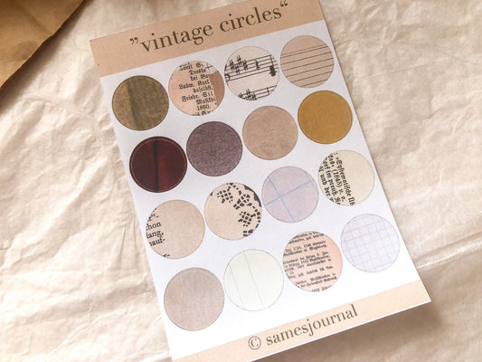 vintage circles, Sticker, Aufkleber, Texturen, Kreise- samesjournal