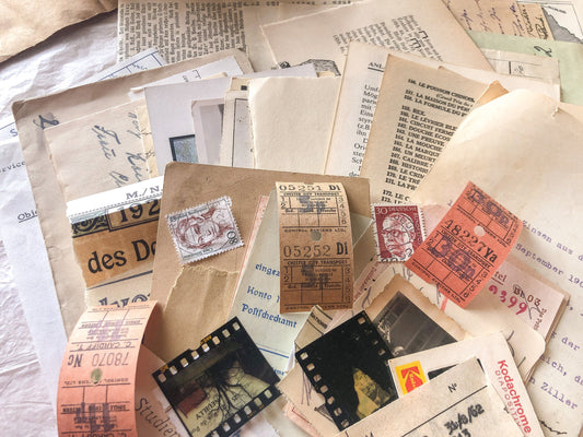 Großes Vintage Paper Bundle, 50 Stück, Papier Bündel, samesjournal