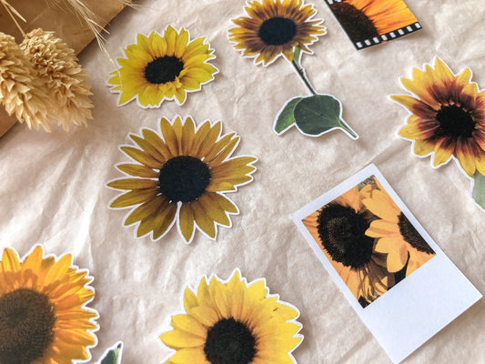 Sonnenblumen Sticker, Aufkleber, die-cut -samesjournal