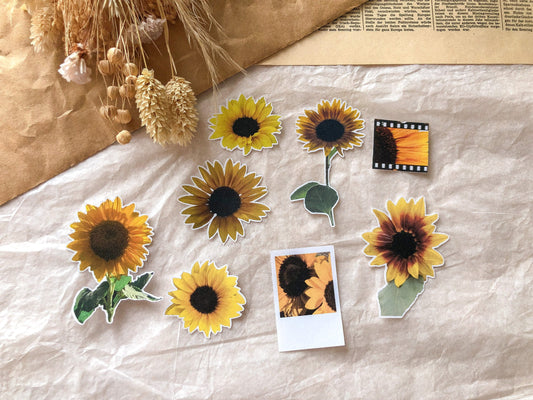 Sonnenblumen Sticker, Aufkleber, die-cut -samesjournal