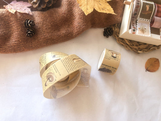 Vellum Tape Mushrooms, Adhesive Tape, Autumn, Transparent, Washis, Paper Mushrooms, - samesjournal